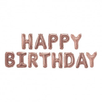 Neviti Ροζ-χρυσή Γιρλάντα Μπαλόνιών Happy Birthday