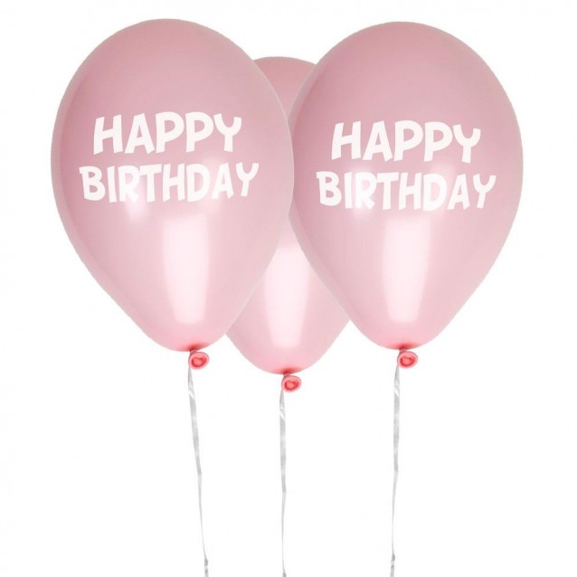 Neviti 8 Μπαλόνια Happy Birthday Little Star Ροζ