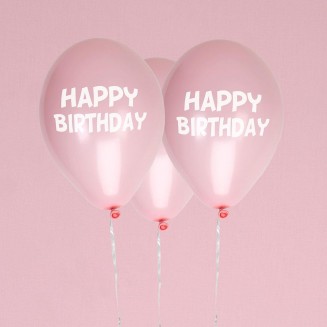 Neviti 8 Μπαλόνια Happy Birthday Little Star Ροζ