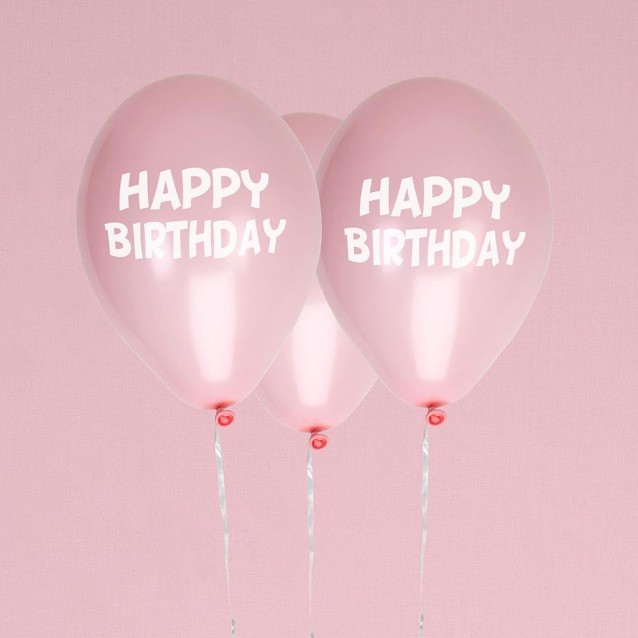 Neviti 8 Μπαλόνια Happy Birthday Little Star Ροζ