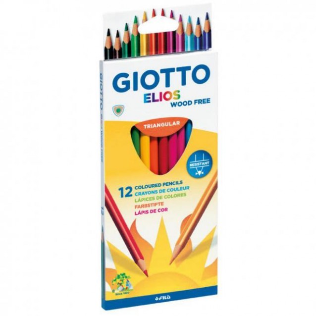 Giotto 12 Τριγωνικές Ξυλομπογιές Elios