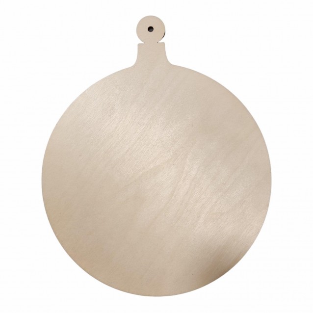 Ξύλινη Χριστoυγεννιάτικη Μπάλα Πλακέ 15,5cm