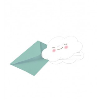 Amscan 8 Προσκλήσεις Rainbow & Clowds