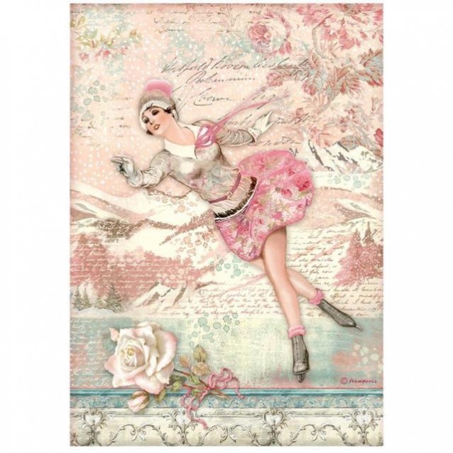 Stamperia Ριζόχαρτο Decoupage A4 (21x29,7cm) Sweet Winter Ice Skater