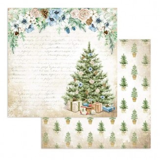 Stamperia Χαρτί Scrapbooking 30,5X30,5cm Διπλής Όψης Romantic Cozy Winter Christmas Tree