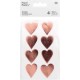Rico Design 4 φύλλα Αυτοκόλλητα Καρδιές Χρυσό - Ροζ FSC