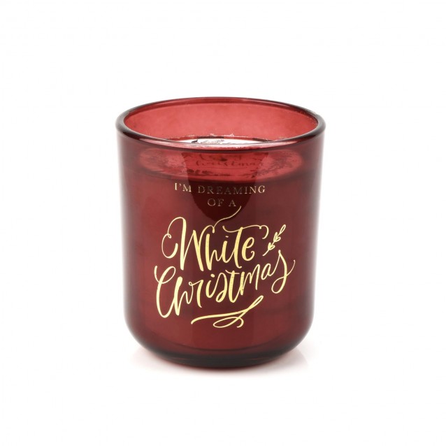 Χριστουγεννιάτικο Κερί 370g σε Βάζο (60-65 ώρες) White Christmas