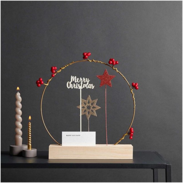 Rico Design Διακοσμητικό Picker Φαγητού 27cm Αστέρι Κόκκινο Γκλίτερ