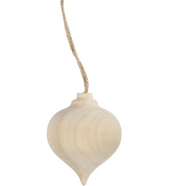Χριστουγεννιάτικη Ξύλινη Κρεμαστή Μπάλα 