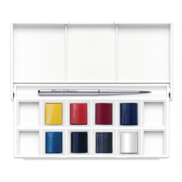 Winsor & Newton Cotman Κασετίνα με 8 Πλακάκια Ακουαρέλας & Πινέλο Skyscape