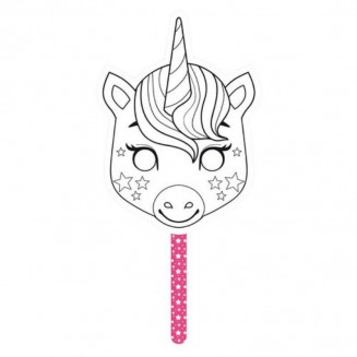 Avenue Mandarine Χάρτινη Μάσκα με Χερούλι 21x21cm Μονόκερος