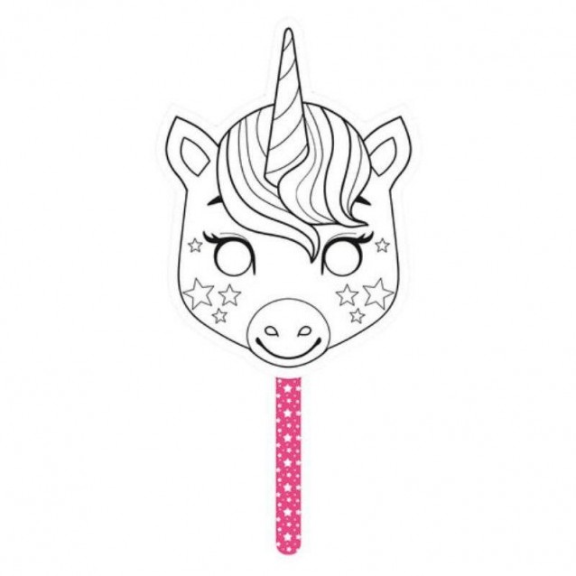 Avenue Mandarine Χάρτινη Μάσκα με Χερούλι 21x21cm Μονόκερος