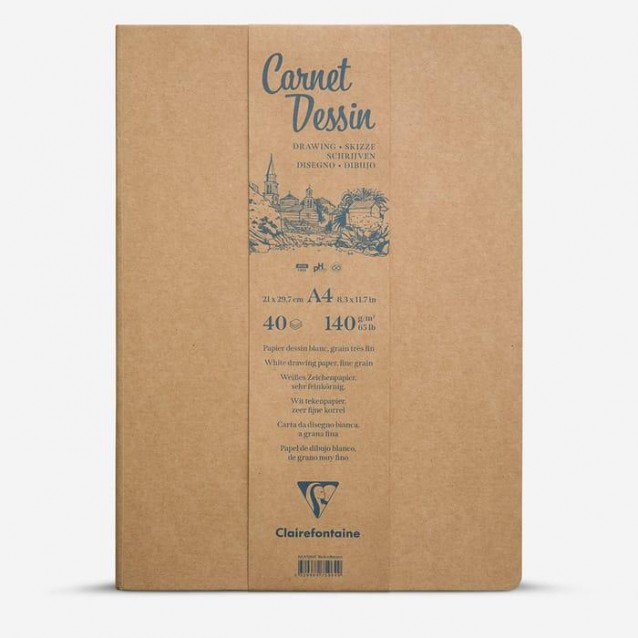 Clairefontaine Σκληρόδετο Μπλοκ Σχεδίου Carnet Dessin 40Φ A4 (21x29,7cm) 140g