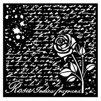 Stamperia Χονδρό Στένσιλ 0,5mm 18X18cm Manuscript with Rose