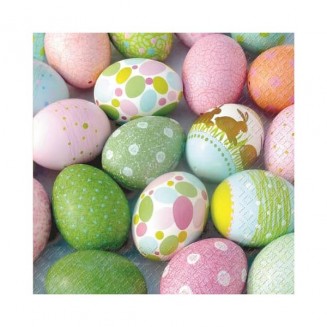 20 Χαρτοπετσέτες 33x33cm 3φύλλες Πολύχρωμα Πασχαλινά Αυγά