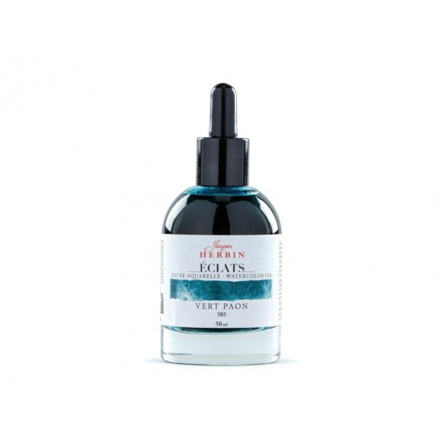 Jacques Herbin 50ml Υγρή Ακουαρέλα Eclats Peacock Green