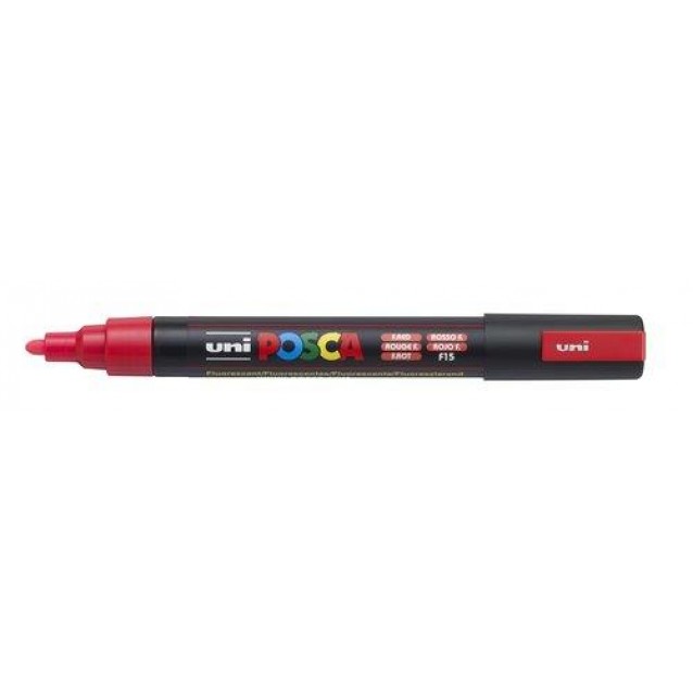 Posca Μαρκαδόρος PC-5M Μεσαίος 1,8-2,5mm Φωσφοριζέ Κόκκινο