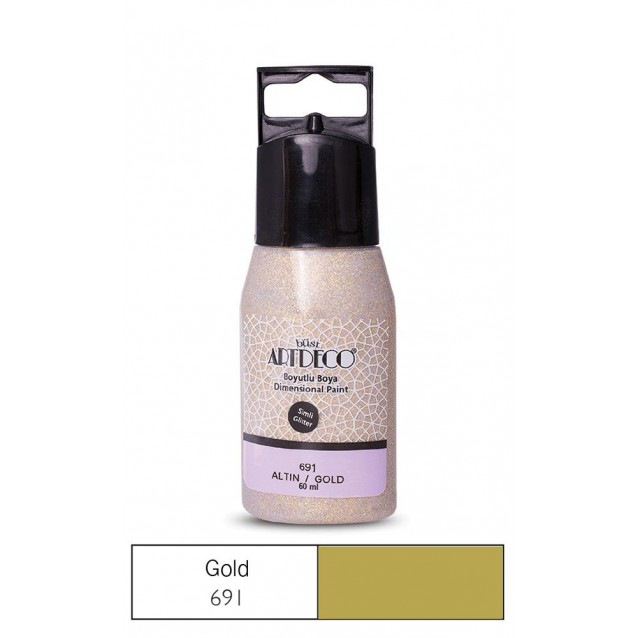 Artdeco 60ml Ακρυλικό Χρώμα 3D Liner Glitter Gold 691