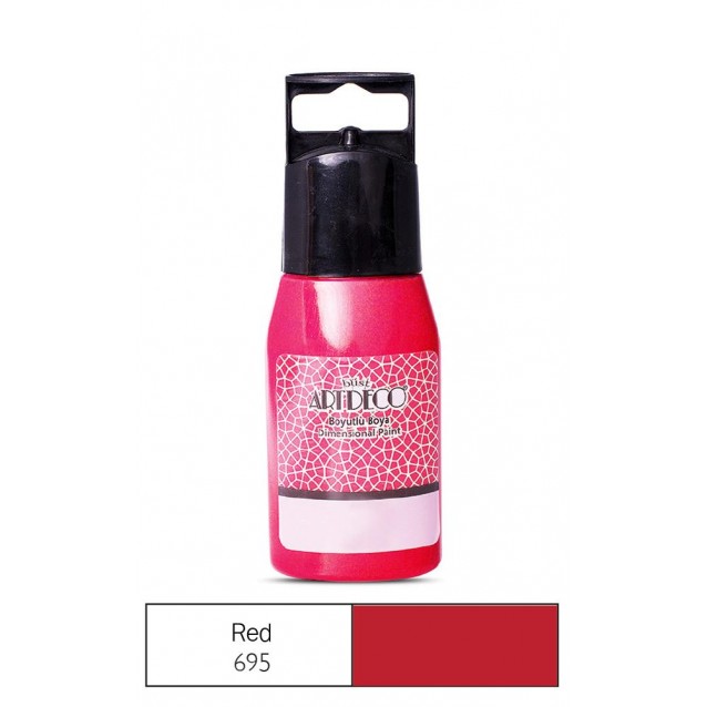 Artdeco 60ml Ακρυλικό Χρώμα 3D Liner Glitter Red 695