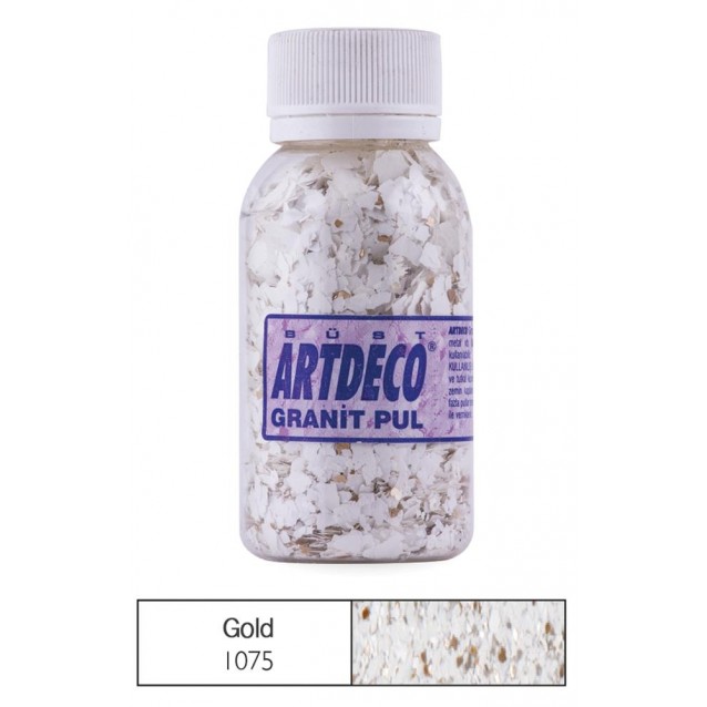 Artdeco 100ml Διακoσμ. Νιφάδες Μωσαϊκού Granite - Gold 1075