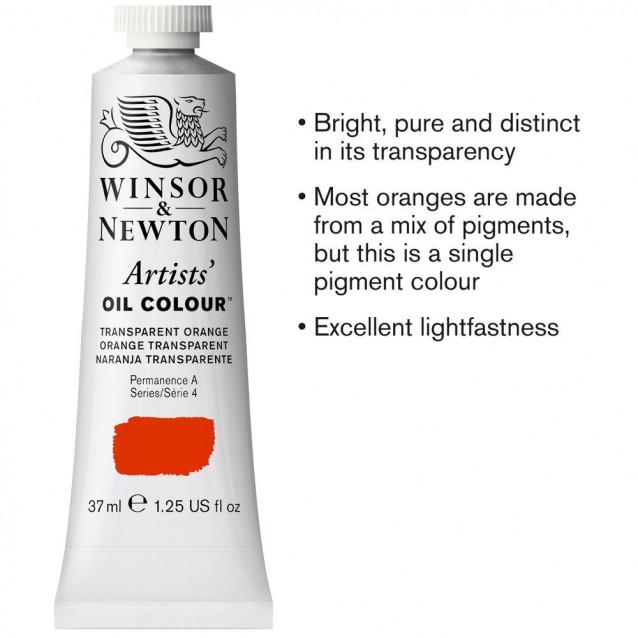Winsor & Newton 37ml Artists Oil Series 4 Transparent Orange