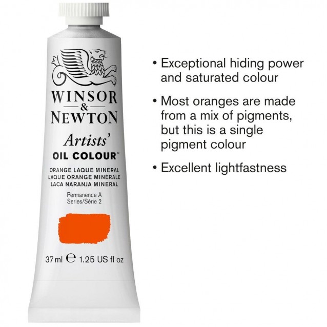 Winsor & Newton 37ml Artists Oil Series 2 Orange Laquer Mineral