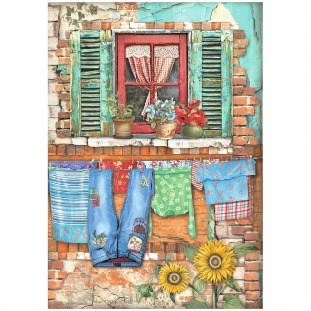 Stamperia Ριζόχαρτο Decoupage A4 (21X29,7cm) Sunflower Art Window