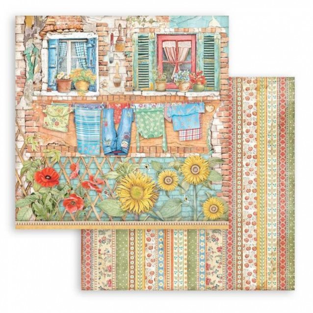 Stamperia Χαρτί Scrapbooking 30,5X30,5cm Διπλής Όψης Sunflower Art Windows