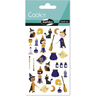 Cooky Αυτοκόλλητα 3D 7,5x12cm Μάγισσες