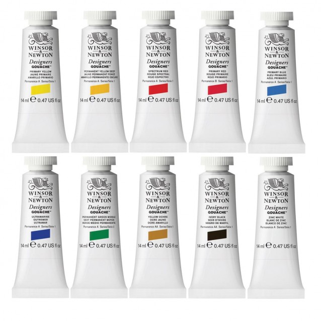 Winsor & Newton Κασετίνα με 10 Τέμπερες Designers 14ml