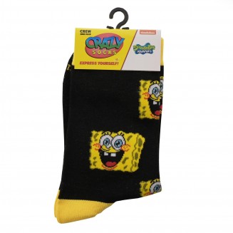  Sox Womens Crew Socks Spongebob Heads