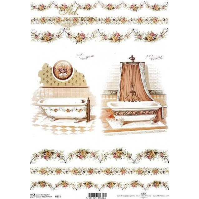 Itd. Collection Ριζόχαρτο Decoupage A4 (21x29,7cm) Stylish Bathroom