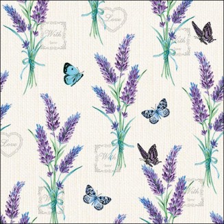 Ambiente 20 Χαρτοπετσέτες 33x33cm 3φύλλες Lavender with Love Cream FSC