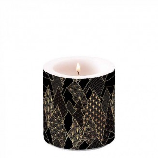 Ambiente Κερί Μικρό Φ7,5x9cm Luxury Trees Black