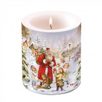 Ambiente Κερί Μεσαίο 10x10cm Santa Bringing Presents