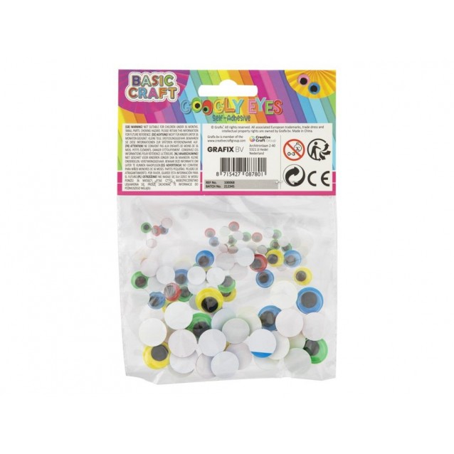 Moxy 100 Αυτοκόλλητα Χρωματιστά Ματάκια Χειροτεχνίας