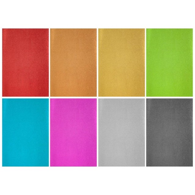 Craft ID 8 Μεταλλικά Glitter Χαρτιά Χειροτεχνίας 150gr Α4 (21x29 7cm)