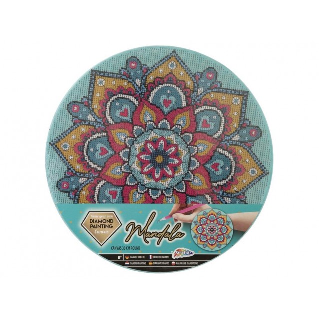 Moxy Diamond Painting Mandala Turquoise σε Στρογγυλό Τελάρο 30cm