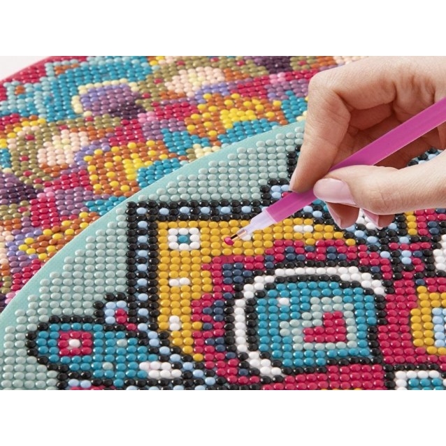 Moxy Diamond Painting Mandala Turquoise σε Στρογγυλό Τελάρο 30cm