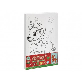 Moxy Ζωγραφική με Νούμερα σε Τελάρο 30x19,5cm με 6 Χρώματα & Πινέλo Ελαφάκι