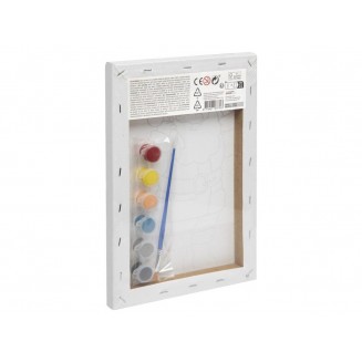 Moxy Ζωγραφική με Νούμερα σε Τελάρο 30x19,5cm με 6 Χρώματα & Πινέλo Χριστουγεννιάτικο Δέντρο