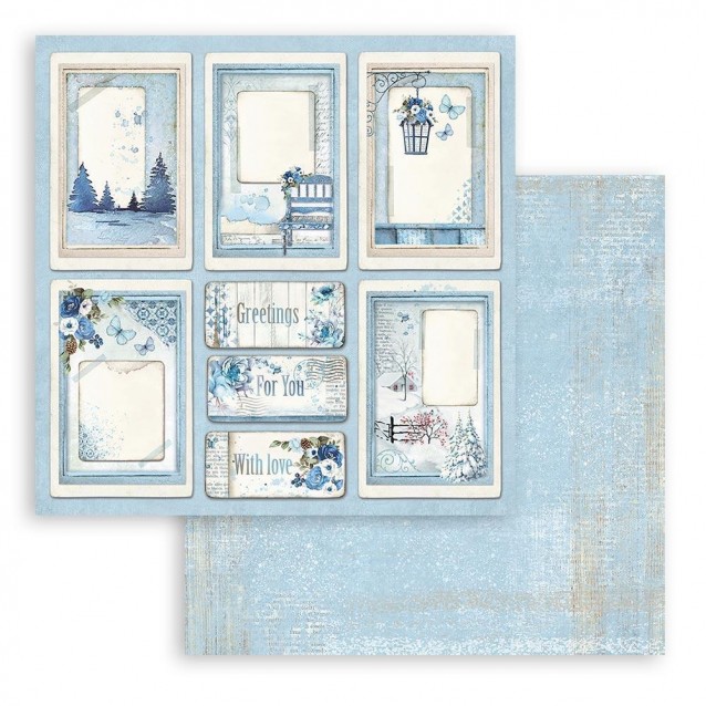 Stamperia Χαρτί Scrapbooking 30,5X30,5cm Διπλής Όψης Blue Land Cards