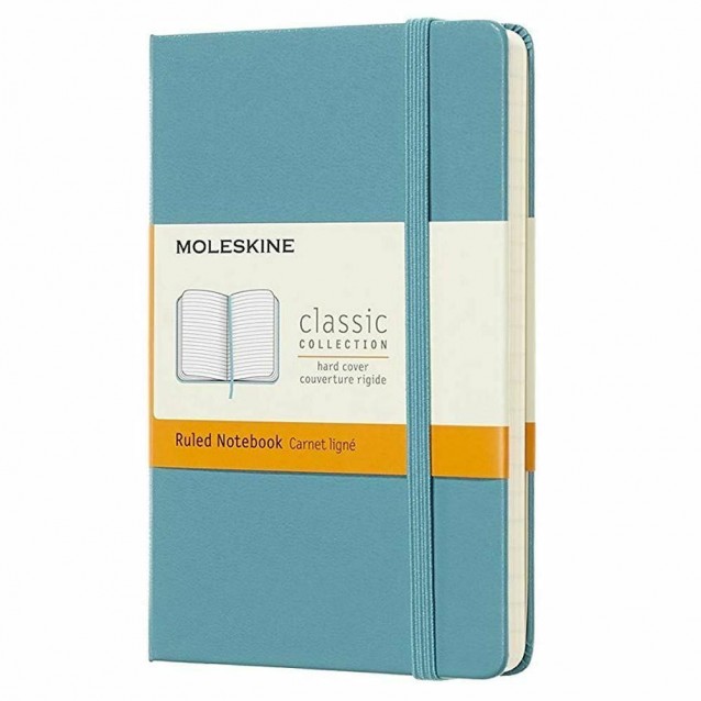 Moleskine Σημειωματάριο με Γραμμές Μικρό Reef Blue Σκληρόδετο