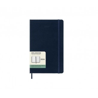 Moleskine Εβδομαδιαίο Σημειωματάριο Μικρό Sapphire Blue Σκληρόδετο 2024