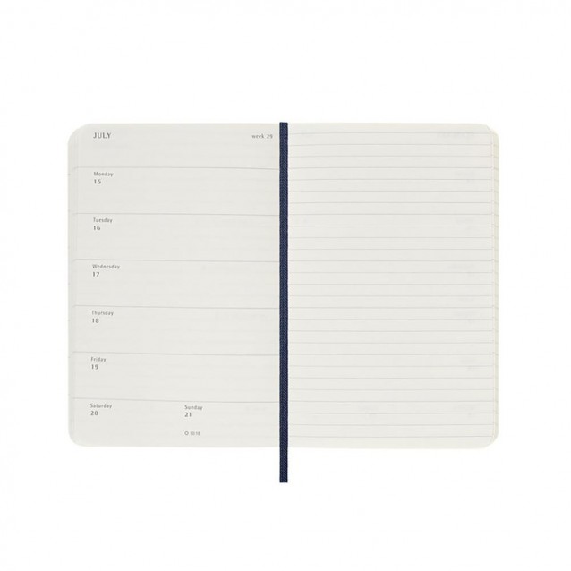 Moleskine Εβδομαδιαίο Σημειωματάριο Μικρό Sapphire Blue Σκληρόδετο 2024