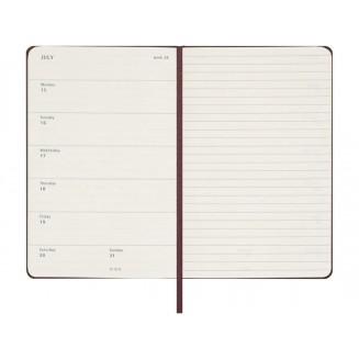 Moleskine Εβδομαδιαίο Σημειωματάριο Μικρό Burgundy Red Σκληρόδετο 2024