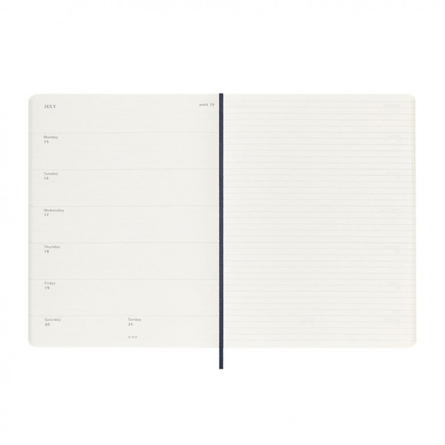 Moleskine Εβδομαδιαίο Σημειωματάριο XL Sapphire Blue Εύκαμπτο 2024