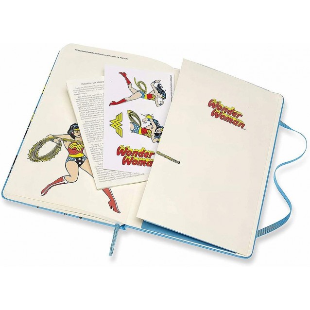 Moleskine Σημειωματάριο με Γραμμές Wonder Woman Μεγάλο Σκληρόδετο Μπλε