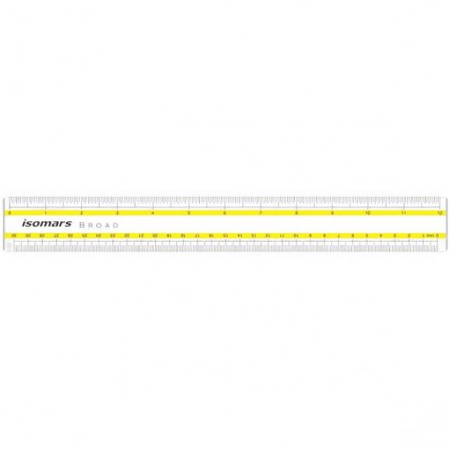 Isomars Χάρακας Πλαστικός 30x4cm με Πατούρα