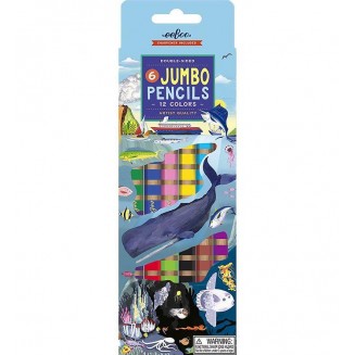 eeboo 6 Jumbo Ξυλομπογιές με Διπλή Μύτη Βυθός